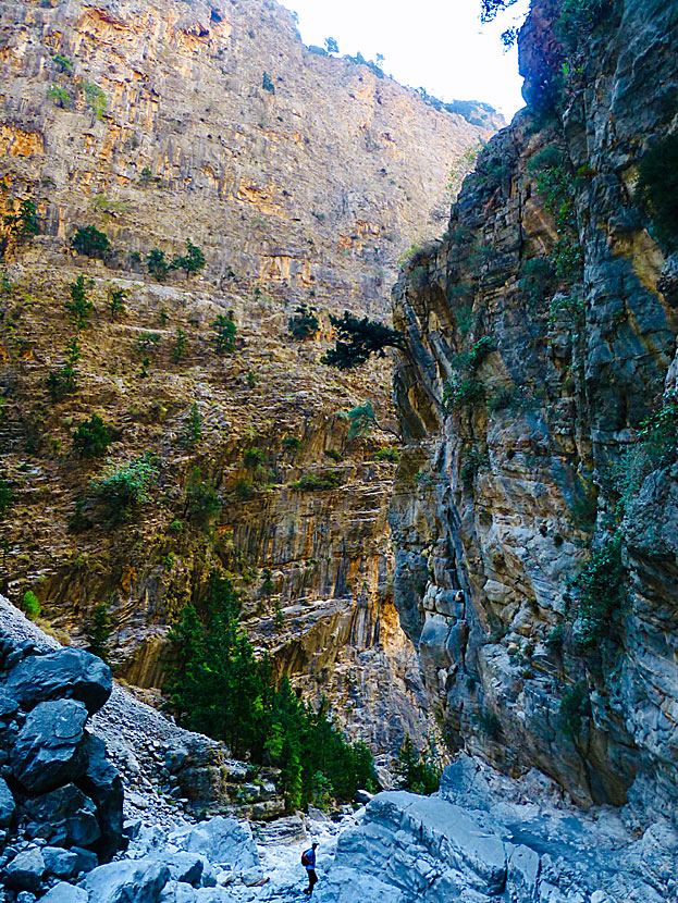 High impressive mountains and deep valleys in the Samaria Gorge.