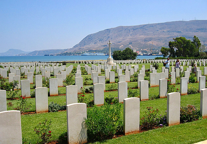 Some of the 1,527 graves in The Allied war cemetery at Souda east of Chania in Crete.