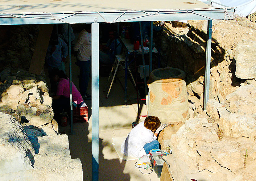 Archaeological excavations at Knossos in Crete.