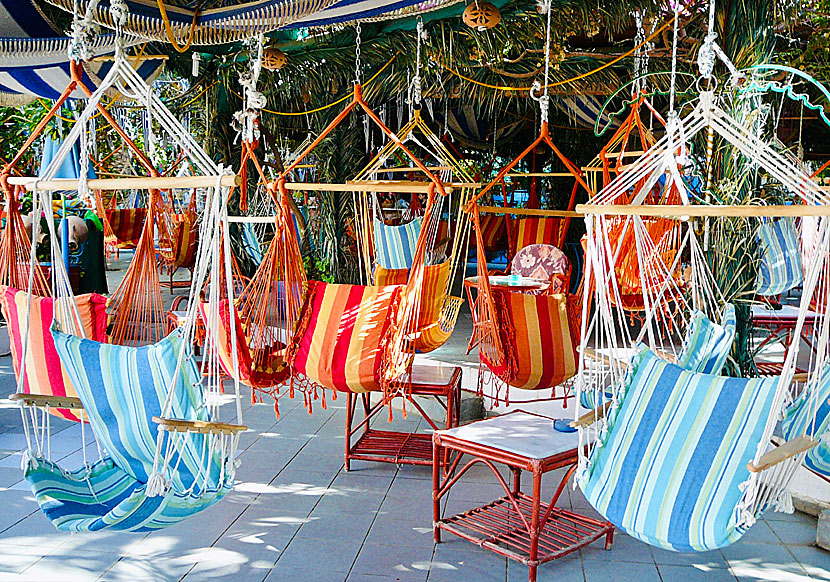 In Malia there are many cool bars where you can chill in hammocks.