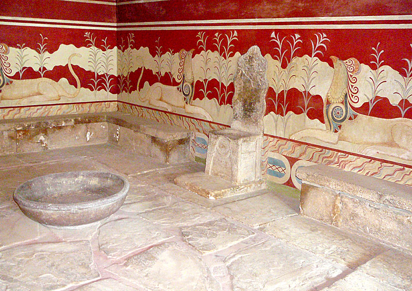 One of the restored rooms in Knossos.