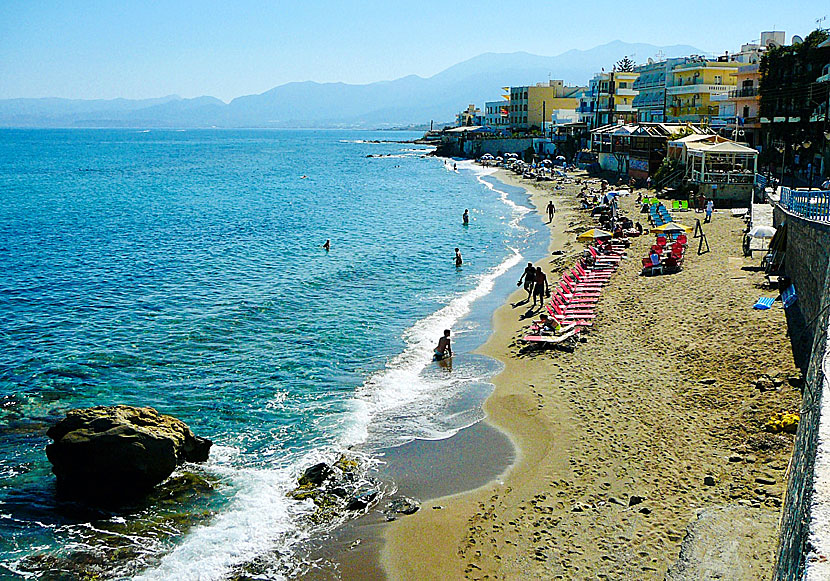 The long sandy beach of Hersonissos.