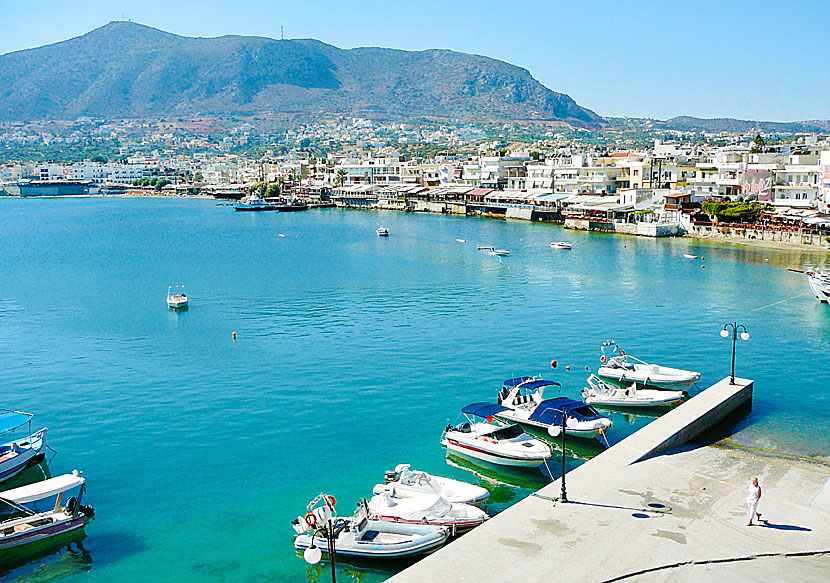 The port and the long port promenade in Hersonissos.