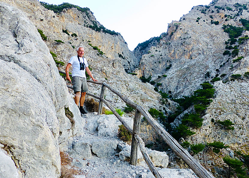 Some passages of the hike in the Rouvas Gorge are nasty if you are afraid of heights.