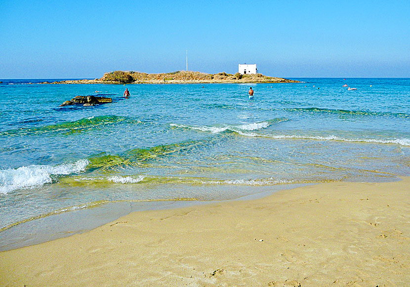The small island and chapel off the beach in Malia is called Agia Varvara.
