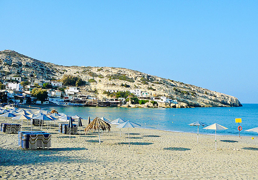 Matala beach in Crete.