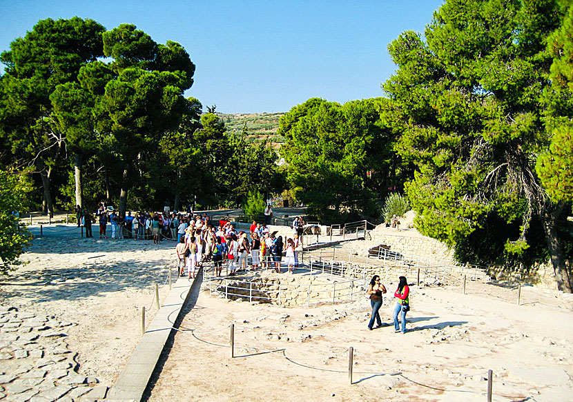 The palace area of ??Knossos is very large and there is little shade.