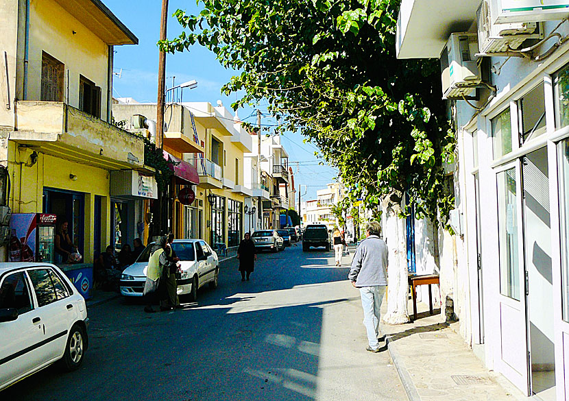 Supermarkets and other shops in the village of Viannos in Crete.