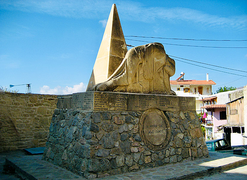 War memorial from the Second World War in the village of Viannos in Crete.