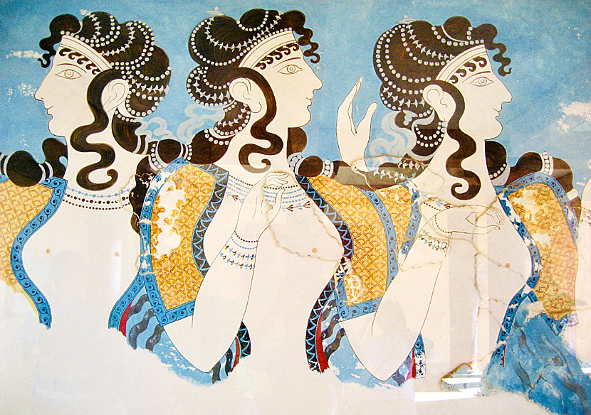 The Ladies in Blue fresco in Knossos.