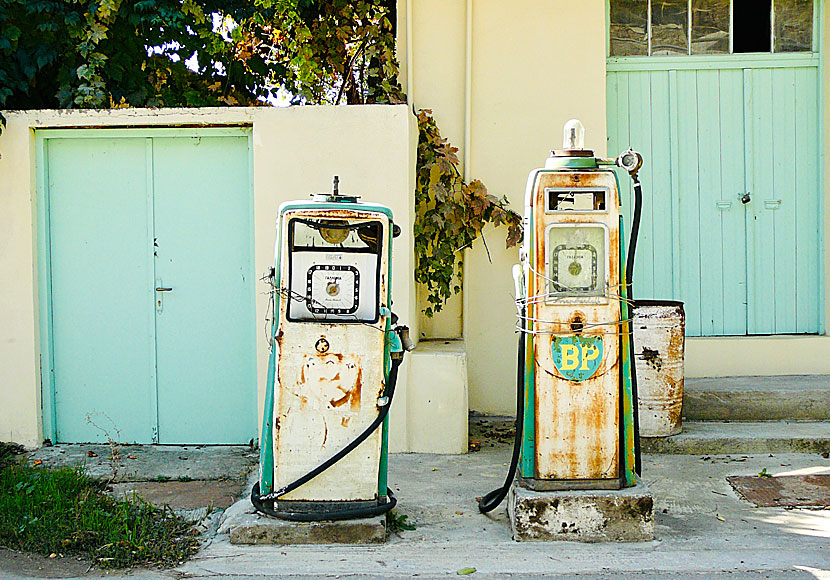 Old BP petrol station on Crete in Greece.