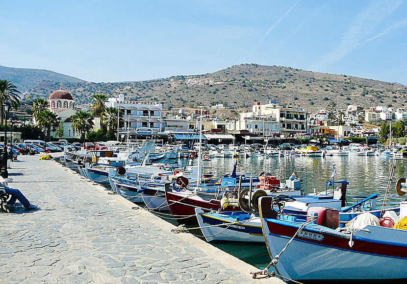 The harbour promenade in Elounda in eastern Crete.