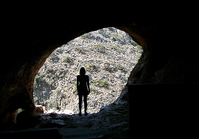 The entrance to Milatos cave in eastern Crete.
