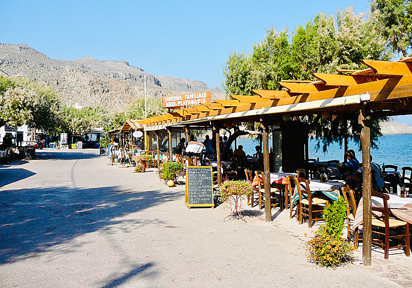 Good tavernas and restaurants along the beach promenade in Kato Zakros.