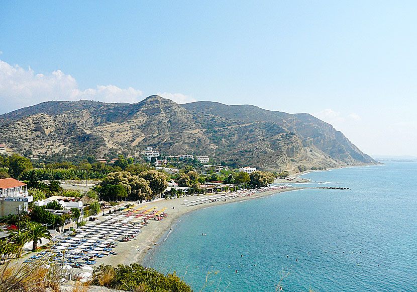Agia Galini beach seen from the village of Agia Galini.