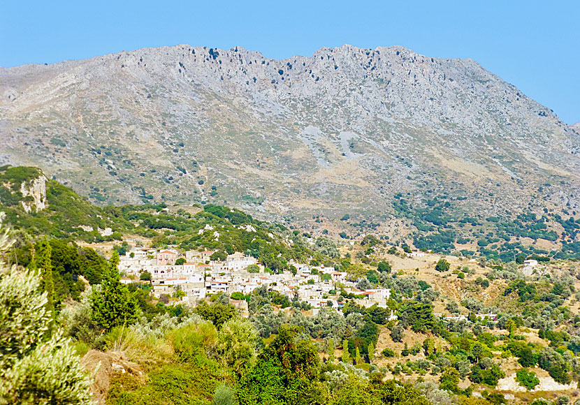 The village of Platania in the Amari Valley in Crete where the hike in the Platania Gorge begins.