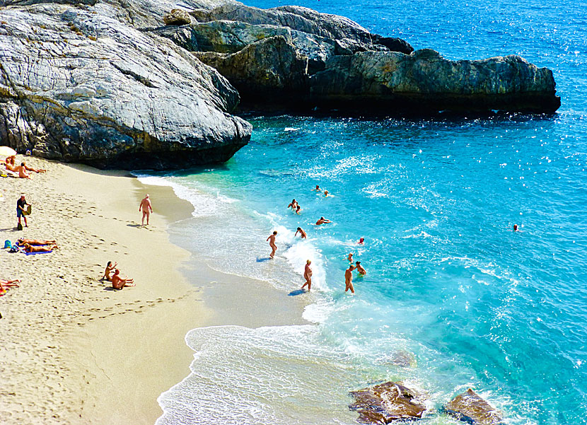 The nudist beach Amoudaki beach in Kreta.