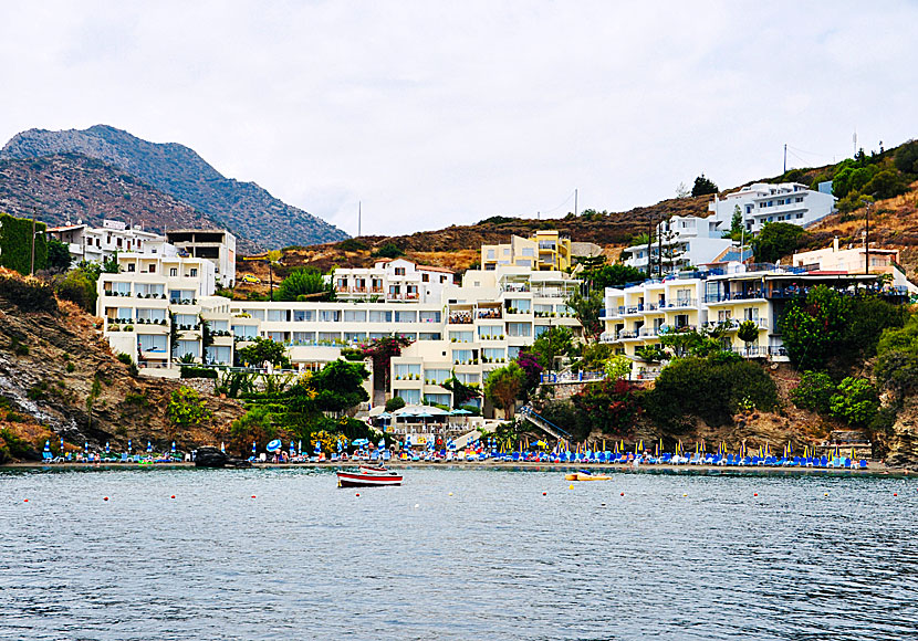 Hotels above one of the beaches in Bali on Crete.