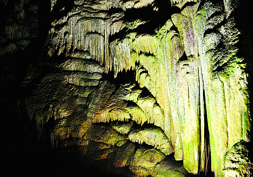 Things with faces in caves on Crete in Greece.