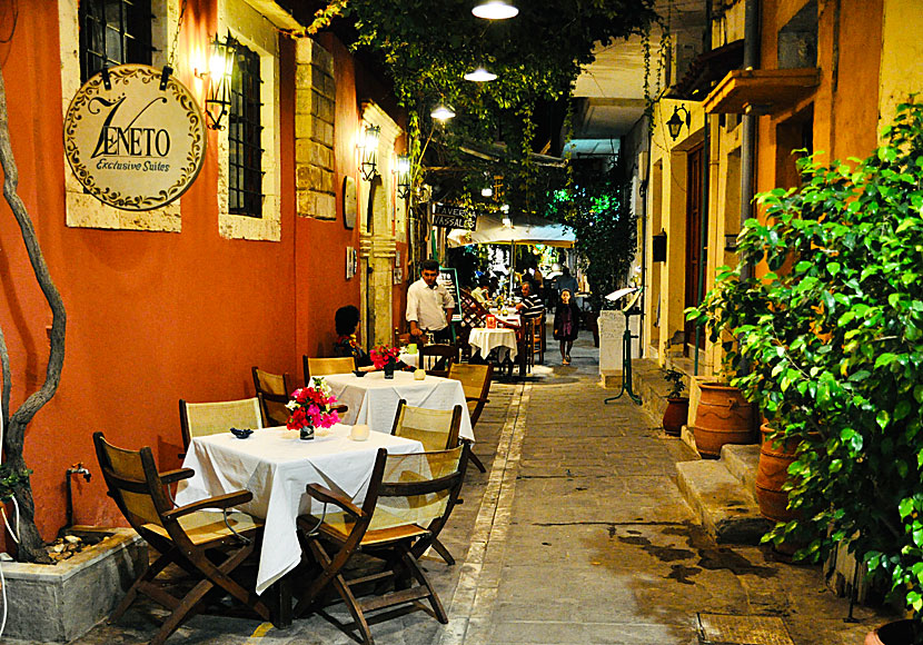 One of many nice alleys with good tavernas and restaurants in Rethymnon.