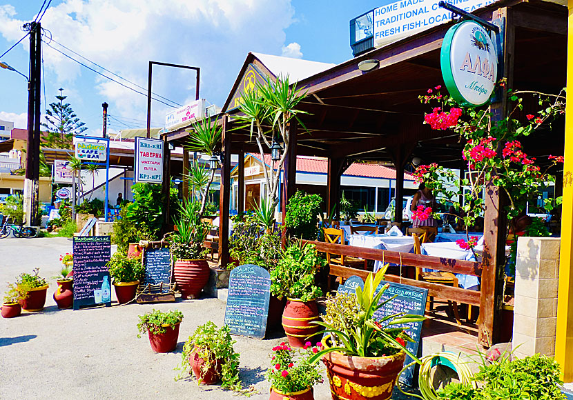 Taverna Kri Kri, Taverna Sifis and Taverna Medousa are three of many good restaurants in Plakias in southern Crete.