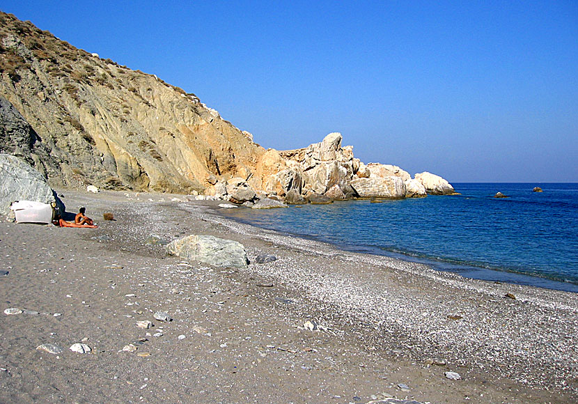 Go to Katergo beach on Folegandros and sunbathe and swim naked.