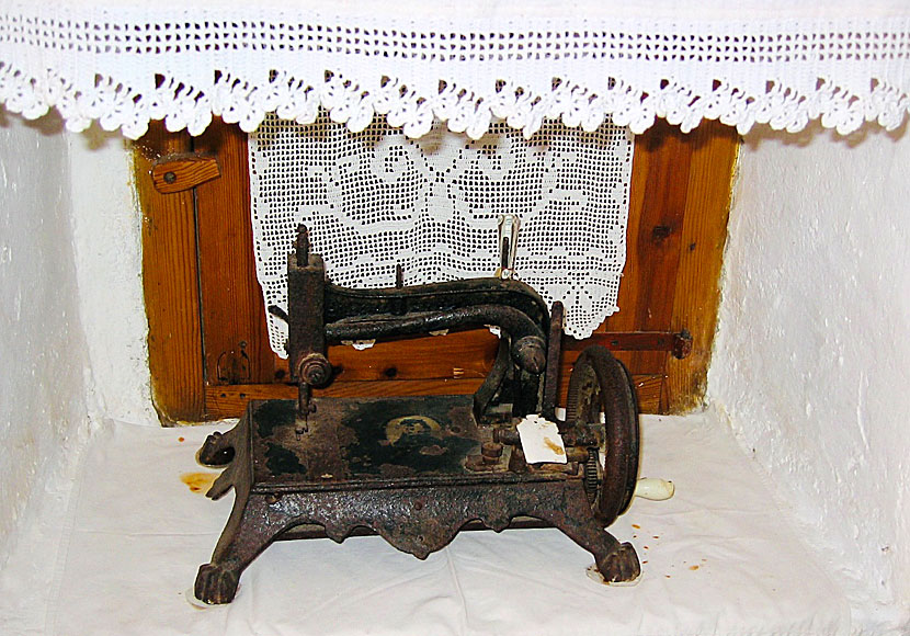 Old antiques in Folegandros folk museum. Here is a sewing machine.
