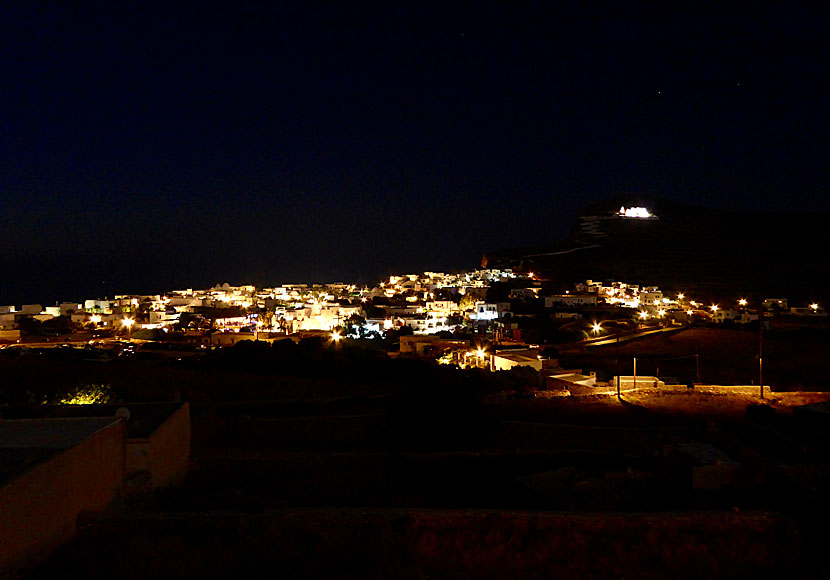 Chora and Church of Panagia at Folegandros in Greece.