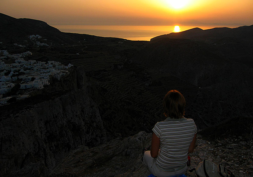 The beautiful sunset in Folegandros.