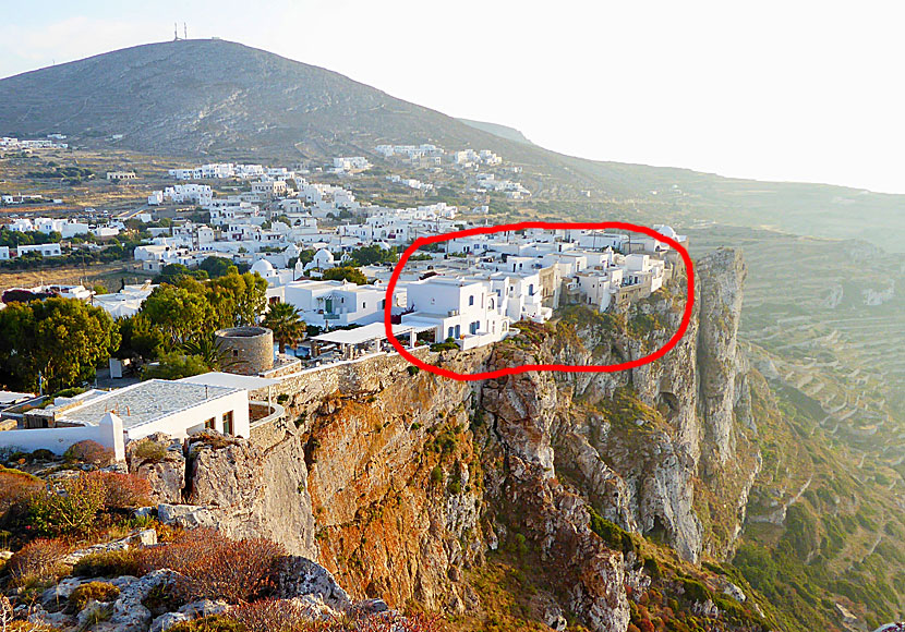 Kastro in Chora on Folegandros is like a fortress that balances on a cliff edge.
