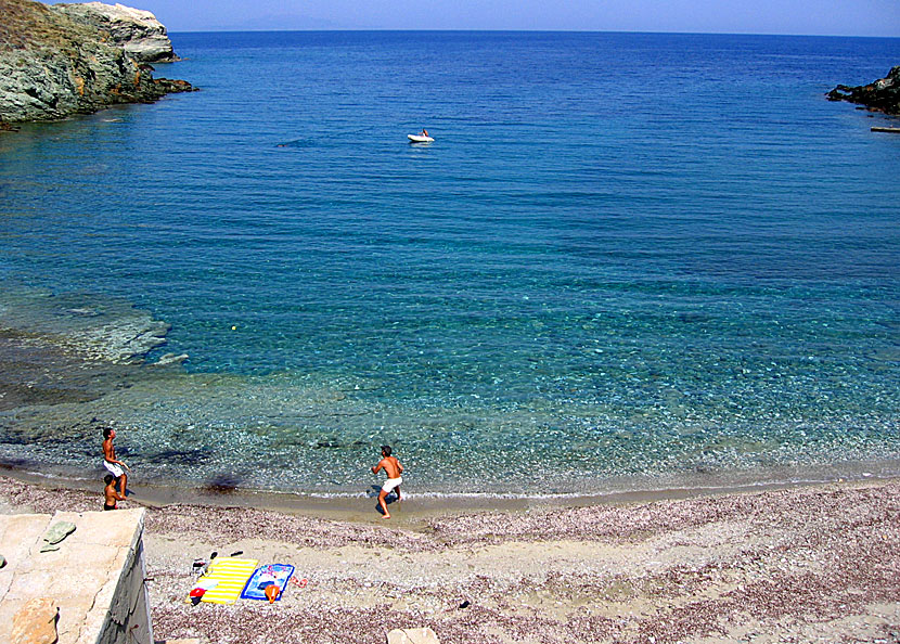 The best beaches on Folegandros. Agios Georgios beach. 