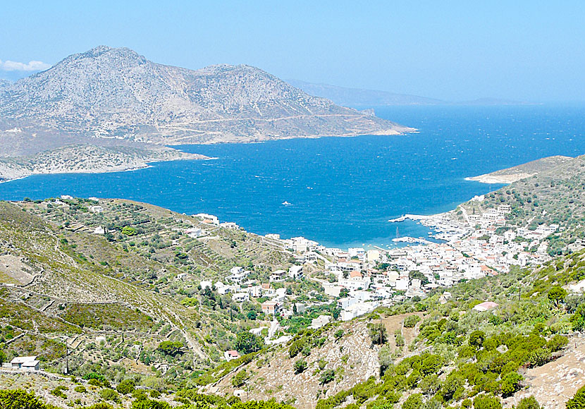 View of Fourni village and Thymena island. 