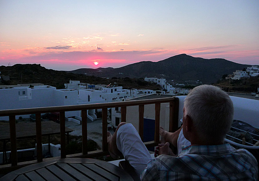The sunset seen from Hotel Avanti in Chora on Ios.