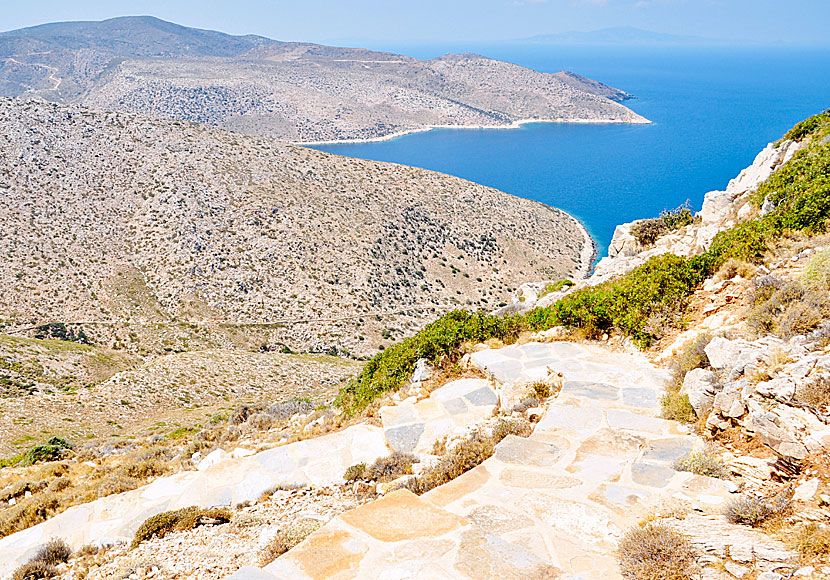 The path up to Paleokastro on Ios island is scary for people afraid of heights in some places.