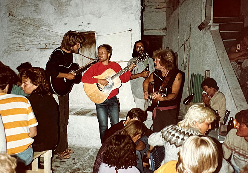 Party in one of the smaller squares in Chora in 1986.