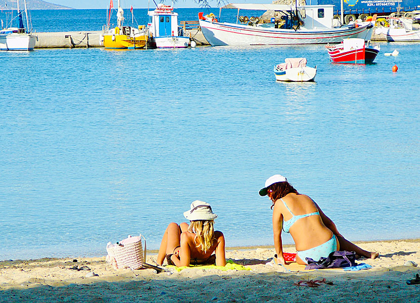 Child-friendly sandy beaches on the island of Iraklia in Greece.