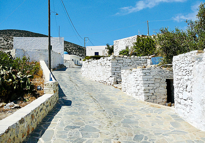 The main street in the village of Panagia (Chora) on Iraklia.