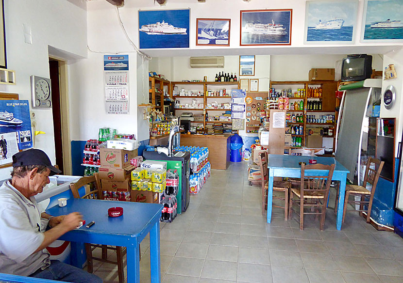 The travel agency on Iraklia is also a mini market, a cafe and a gathering place.