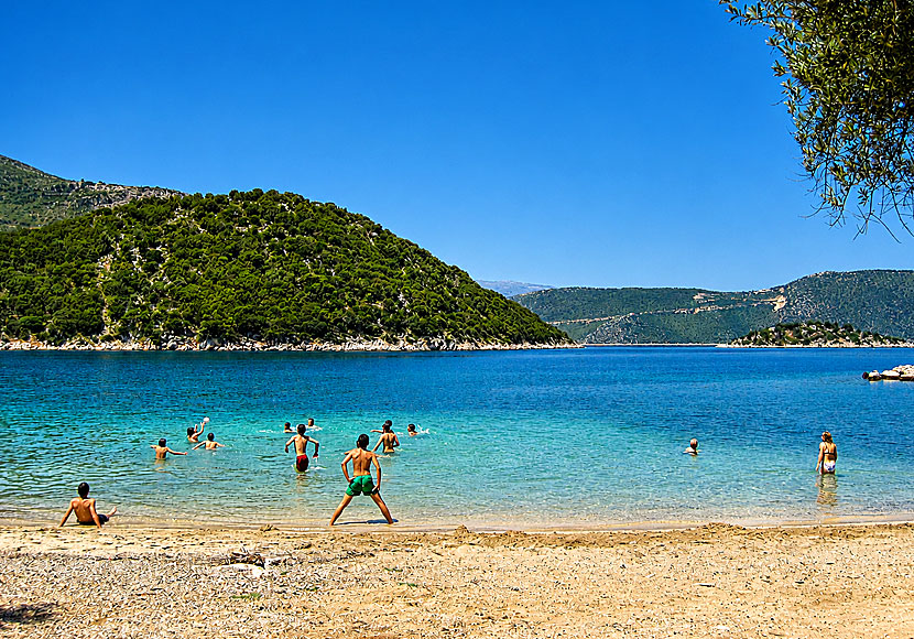 Loutsa Beach, north of Vathy on Ithaca.