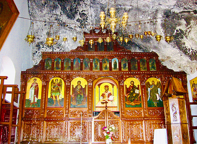 Agios Panteleimon monastery on Kalymnos is located in a cave and the church has no door.