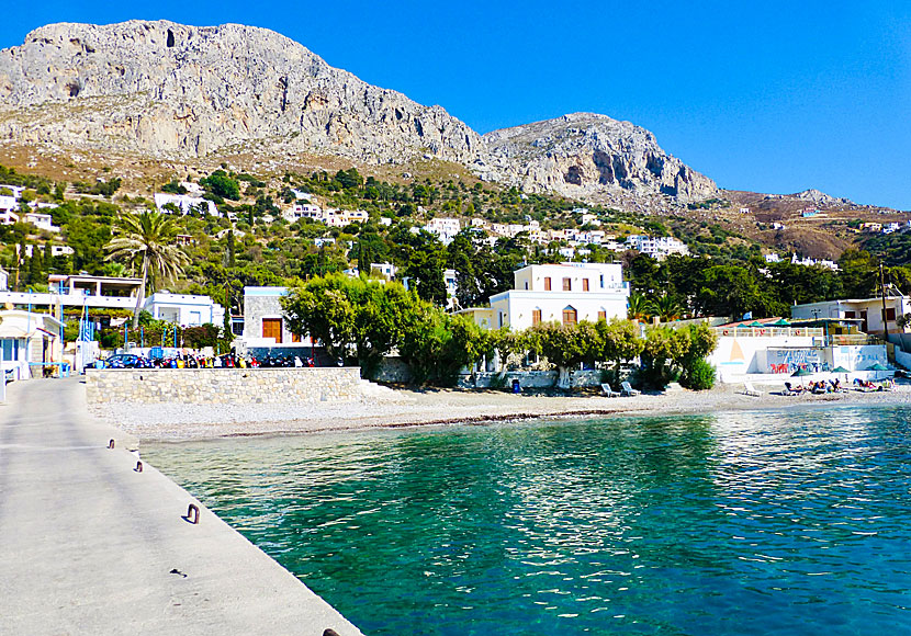 The pier in Myrties in Kalymnos from where the boats goes to Telendos. 