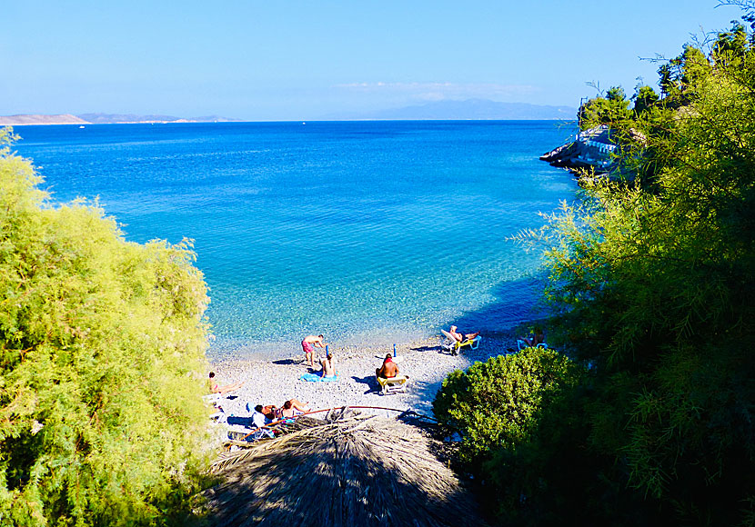 The best beaches on Kalymnos. Gefyra beach.