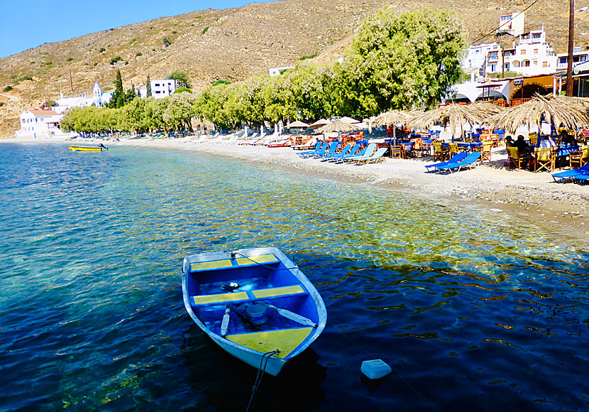 One of two beaches in Emporios on Kalymnos.