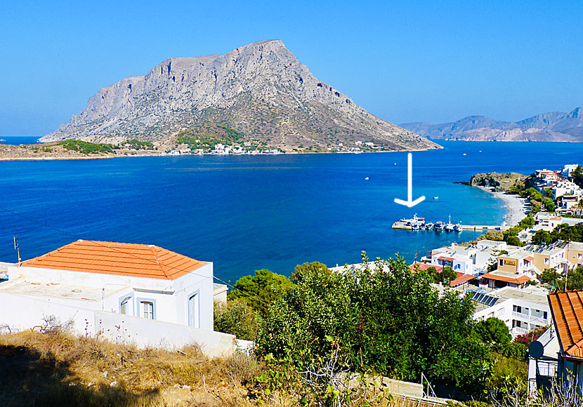 The boats to Telendos departs from the port of Myrties in Kalymnos.