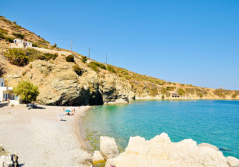 The small beach of Agios Nikolaos on Karpathos.