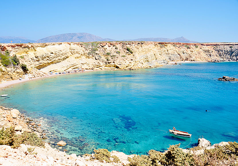 Agios Theodoros beach located west of the airport on Karpathos.