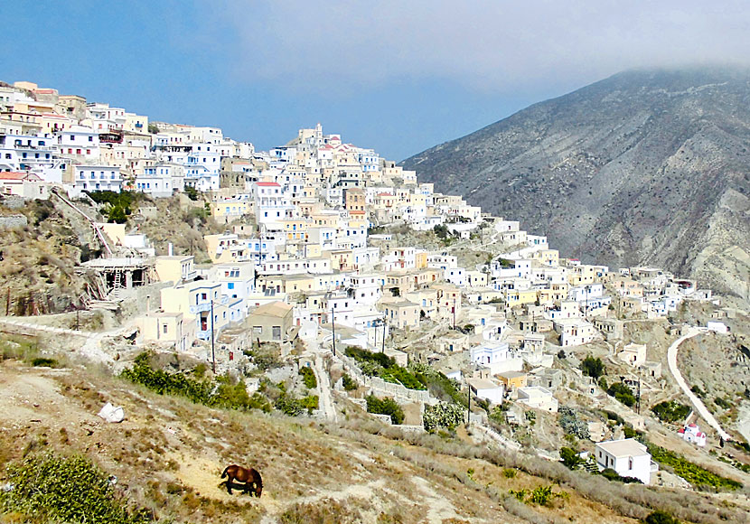 Don't miss the spectacular village of Olympos when you travel to Karpathos in Greece.