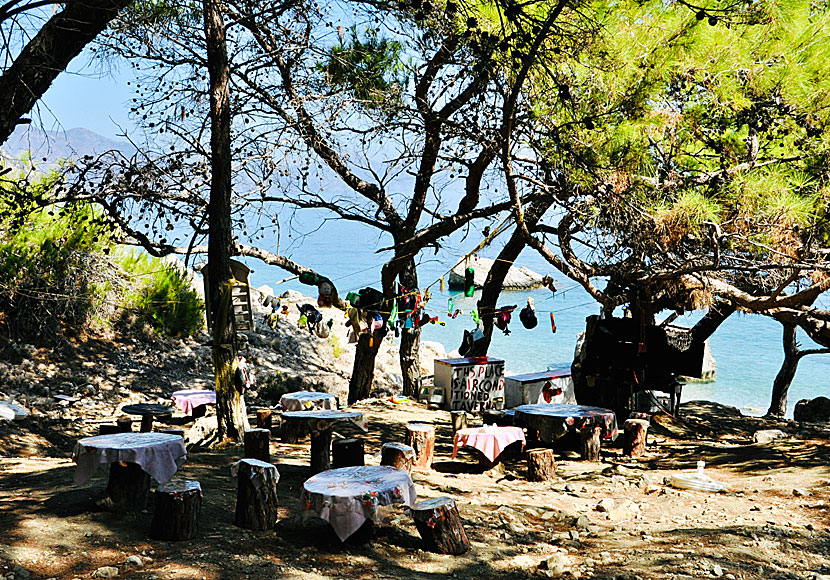 Yiannis Paradise taverna and beach on Karpathos.