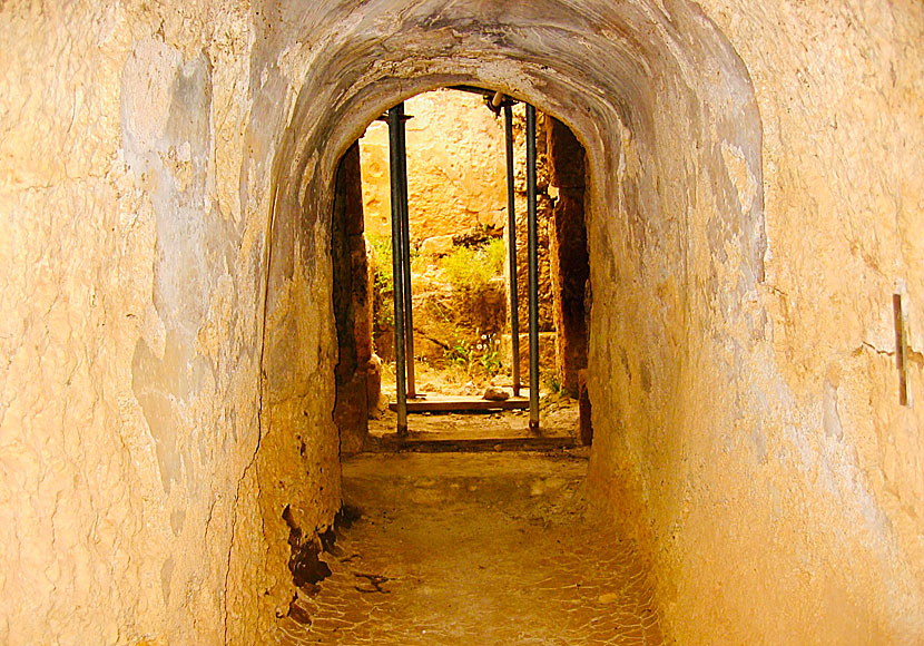 Ancient Roman cisterns above Karpathos best beach in Lefkos.