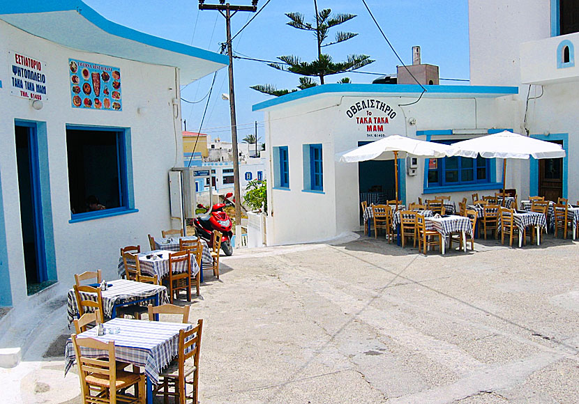 Restaurant Taka Taka Mam in the square of the village of Arkasa on Karpathos in the Dodecanese.